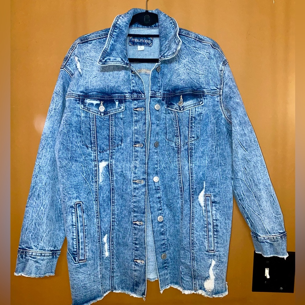 Long Distressed Maurice’s Jean Jacket